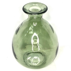 Vintage Green Glass Bud Vase 13cm