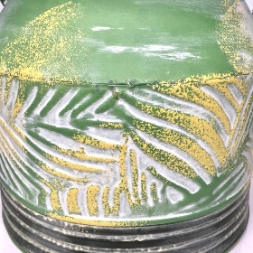 Green Metal Tropical Leaf Milk Churn 22cm