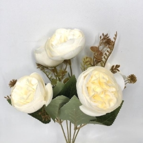 White Open Peony Bush 28cm