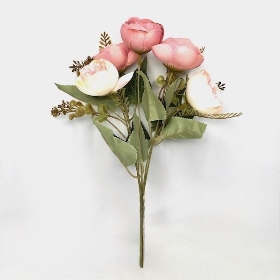 Pink Open Peony Bush 28cm