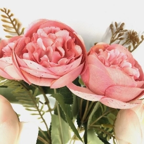 Pink Open Peony Bush 28cm