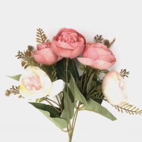 Pink Open Peony Bush 28cm