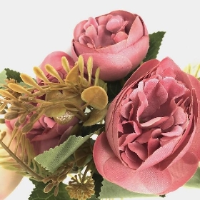 Dusky Pink Open Peony Bush 28cm