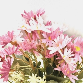 Pink Vintage Mini Daisy Bush 34cm