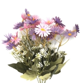 Pink & Lilac Vintage Mini Daisy Bush 34cm