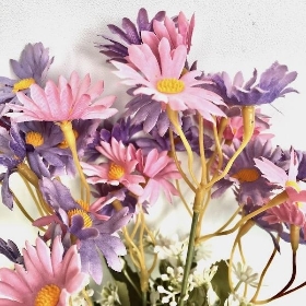 Lilac Vintage Mini Daisy Bush 34cm