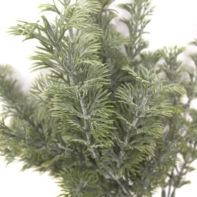 Vintage Green Frosted Conifer Bush 34cm