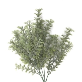 Vintage Green Frosted Conifer Bush 34cm