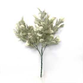 White Frosted Bayleaf Bush 33cm