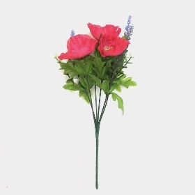 Red Poppy & Lavender Bush 33cm
