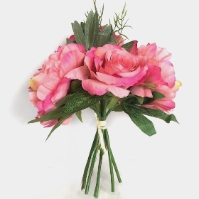 Deep Pink Peony Rose Bundle 30cm