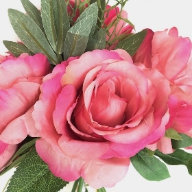 Deep Pink Peony Rose Bundle 30cm