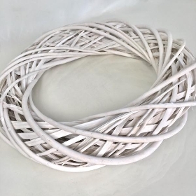 White Wicker Ring 35cm