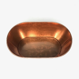Pink & Gold Zinc Oval Planter 21cm