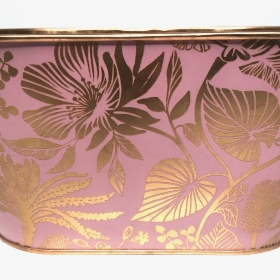 Pink & Gold Zinc Oval Planter 21cm