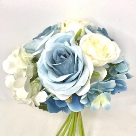 Blue & Ivory Bridesmaid Bouquet 24cm