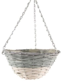 12 Inch Grey White Hanging Baskets