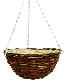 12 Inch Rattan Hanging Basket 