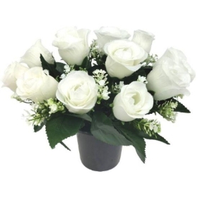 Ivory Rose Grave Pot