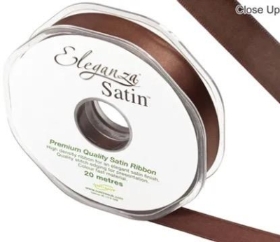 Chocolate Satin Ribbon 15mm