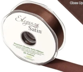 Chocolate Satin Ribbon 25mm