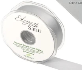 Silver Satin Ribbon 25mm 