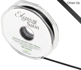 Black Satin Ribbon 3mm 