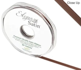 Chocolate Satin Ribbon 6mm