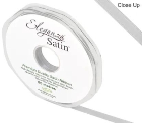 Silver Satin Ribbon 6mm 