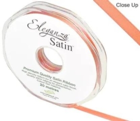Coral Satin Ribbon 6mm