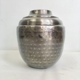 Metal Vase Silver 20cm