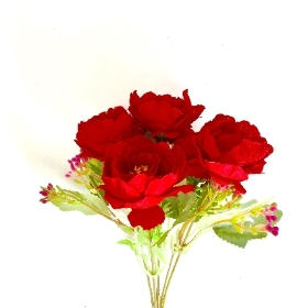 Red Peony & Foliage Bush 30cm