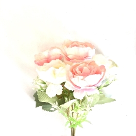 Pink White Peony & Foliage Bush 30cm