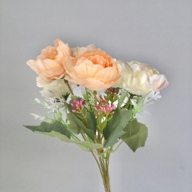 Peach Peony & Foliage Bush 30cm