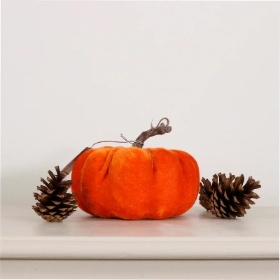 Orange Velvet Pumpkin 14cm