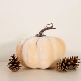 Cream Velvet Pumpkin 20cm