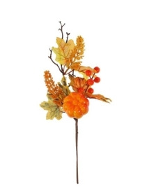Pumpkin & Foliage Pick 36cm