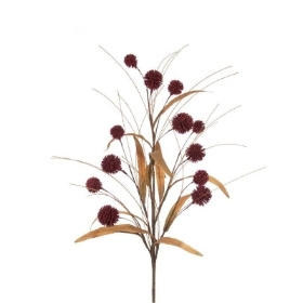 Burgundy Pom Pom Spray 80cm