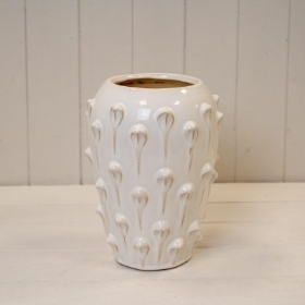 Medium Cream Bobble Vase 23cm