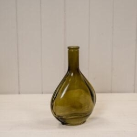 Olive Green Wide Bud Vase 22cm