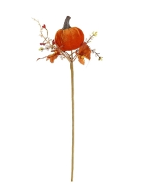 Orange Wild Pumpkin Pick 38cm