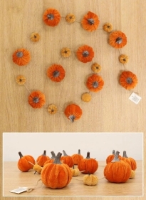 Velvet Pumpkin Garland 2m