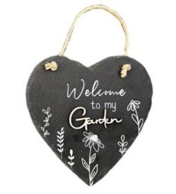 Welcome To My Garden Slate 20cm