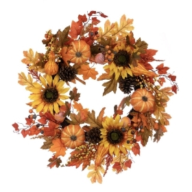 Sunflower & Pumpkin Wreath 60cm