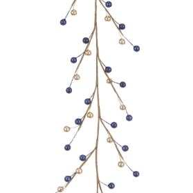 Blue & Gold Berry Garland 150cm