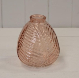 Pink Leaf Bottle 13cm