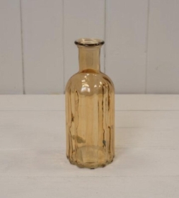 Ribbed Cognac Bottle Vase 19cm