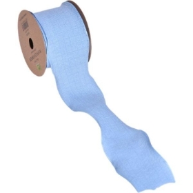 Powder Blue Ruffled Ribbon 40mm
