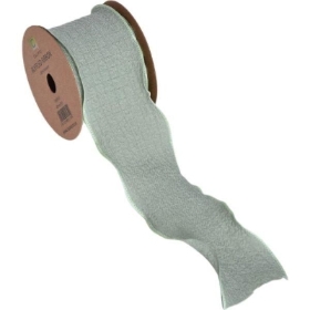 Sage Green Ruffled Ribbon 40mm