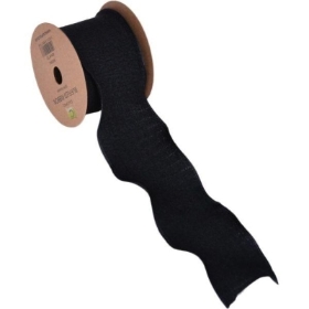 Black Ruffled Ribbon 40mm